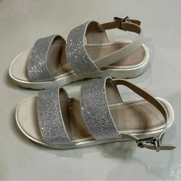 Aldo sparkly rhinestone sandals  Women’s Size 7 US Eliraviel nude shoe - Picture 10 of 11